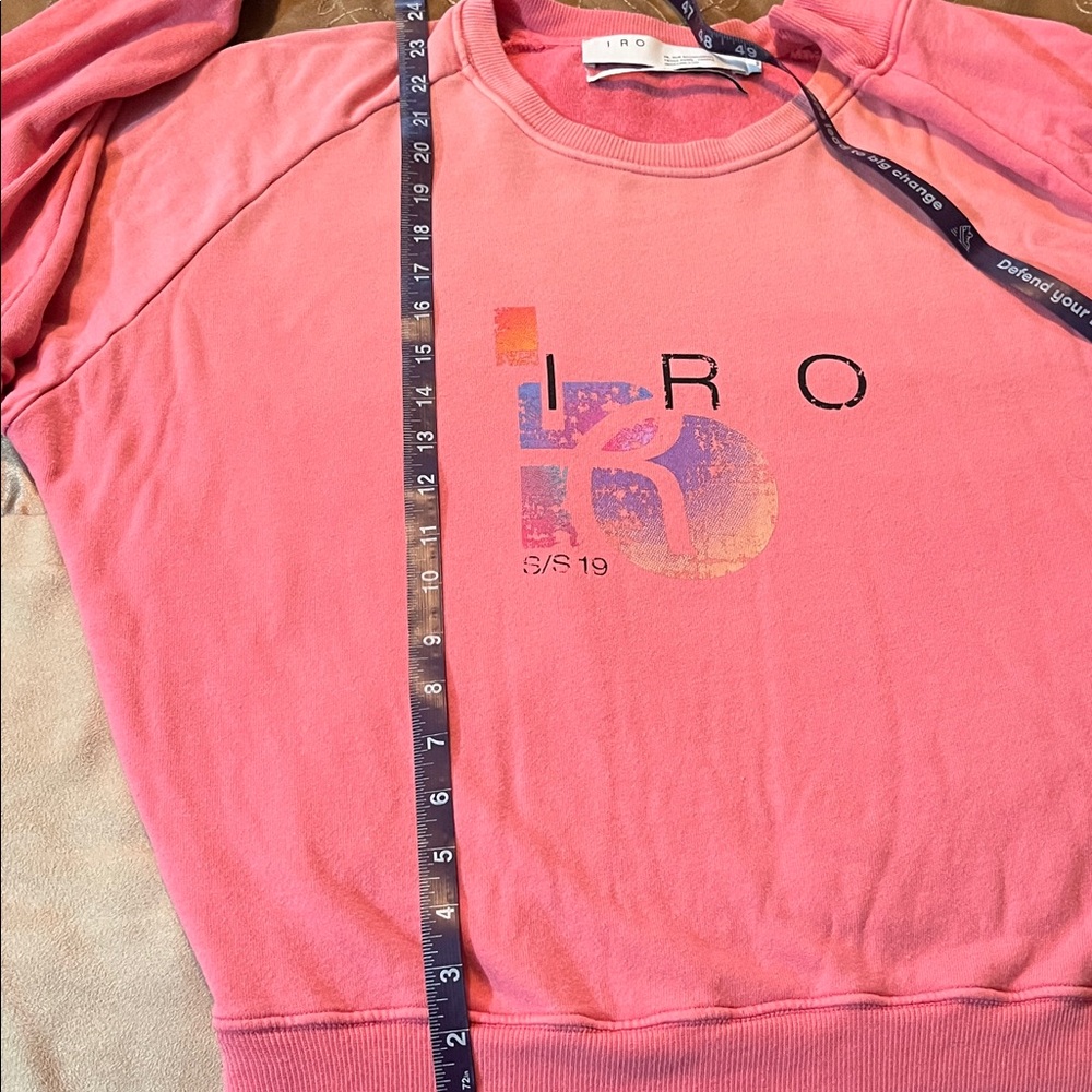 IRO Paris Logo Sweatshirt Women’s Size M Pink - French Designer Contemporary - Picture 10 of 12